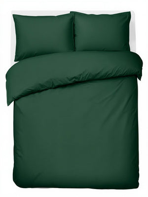 Hush. living hush living - dekbedovertrek 100% katoen - 144tc - soepel en ademend - 200x220+20cm - 2 x 60x70cm kussenslopen - met bevestigingslusjes - donkergroen