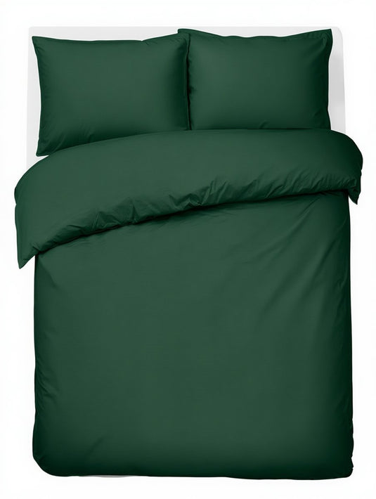 Hush. living hush living - dekbedovertrek 100% katoen - 144tc - soepel en ademend - 200x220+20cm - 2 x 60x70cm kussenslopen - met bevestigingslusjes - donkergroen