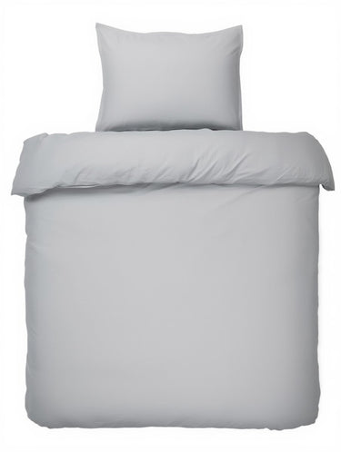 Hush. living hush living - dekbedovertrek percale 100% katoen - 200tc - extra fris en koel - sterk en slijtvast - 140x220+20cm - 60x70cm kussensloop - met bevestigingslusjes - lichtgrijs