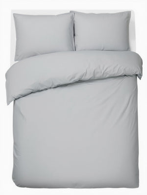 Hush. living hush living - dekbedovertrek percale 100% katoen - 200tc - extra fris en koel - sterk en slijtvast - 200x220+20cm - 2 x 60x70cm kussenslopen - met bevestigingslusjes - lichtgrijs