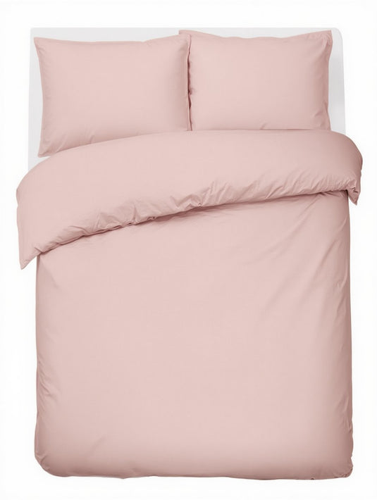 Hush. living hush living - dekbedovertrek percale 100% katoen - 200tc - extra fris en koel - sterk en slijtvast - 240x220+20cm - 2 x 60x70cm kussenslopen - met bevestigingslusjes - oudroze