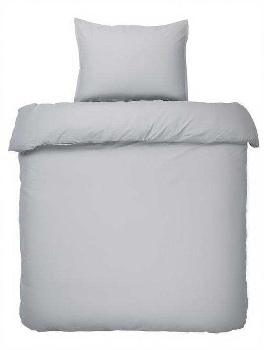 Hush. living hush living - dekbedovertrek - 100% katoen - 144tc - soepel en ademend - 140x220+20cm - 60x70cm kussensloop - met bevestigingslusjes - lichtgrijs