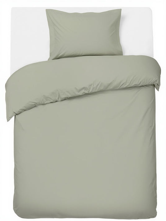Hush. living hush living - dekbedovertrek percale 100% katoen - 200tc - extra fris en koel - sterk en slijtvast - 140x220+20cm - 60x70cm kussensloop - met bevestigingslusjes - lichtgroen