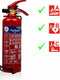 Smartwares 10.018.56 - brandblusser poeder 1kg - incl ophangbeugel - brandklasse abc - bsi gecertificeerd