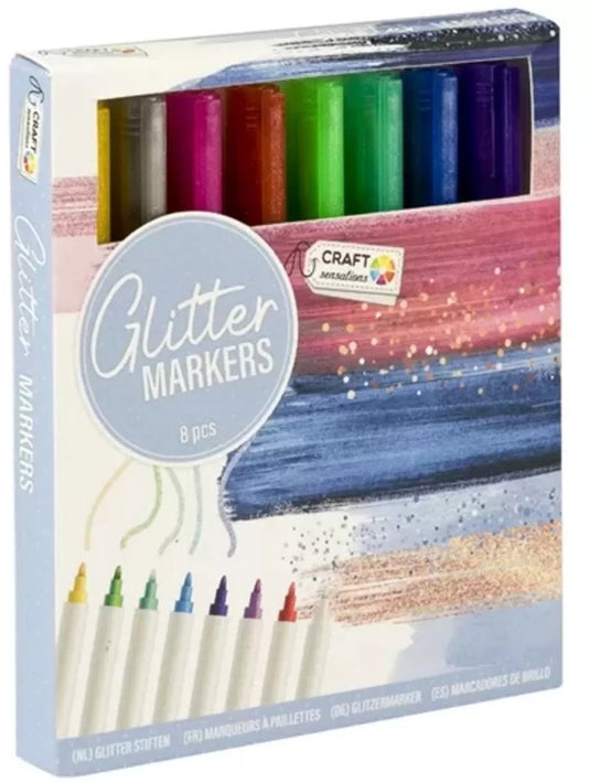 Craft sensations glitter markers - 8st.