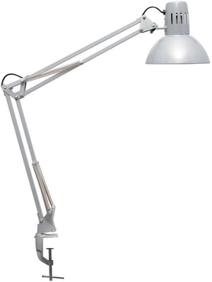 Maul study bureaulamp - metaal - zilver - e27 fitting - tafellamp met klem - zonder lichtbron
