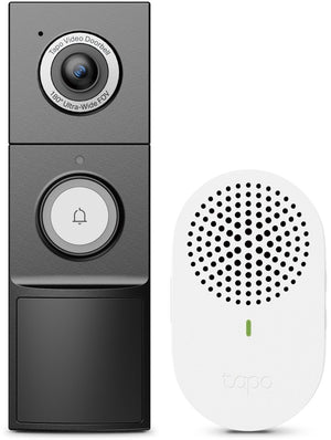 Tp-link tapo d235 video deurbel met camera - inclusief chime gong - 2k 5mp - batterij of kabelvoeding- ip66-slimme deurbel