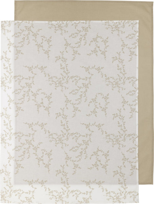 Meyco baby branches ledikant laken - 2-pack - sand - 100x150cm - 0.3 tog