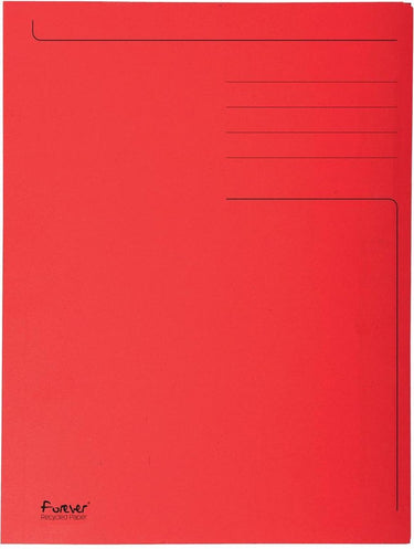Exacompta 50x forever® bedrukte map met 3 kleppen - 280gm2 - 24x32 cm voor a4 - rood - 448003e