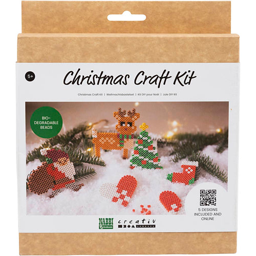 Nabbi hobbyset biobeads , kerstman, kerstsok, kersthart, kerstboom en rendier, 1 doos