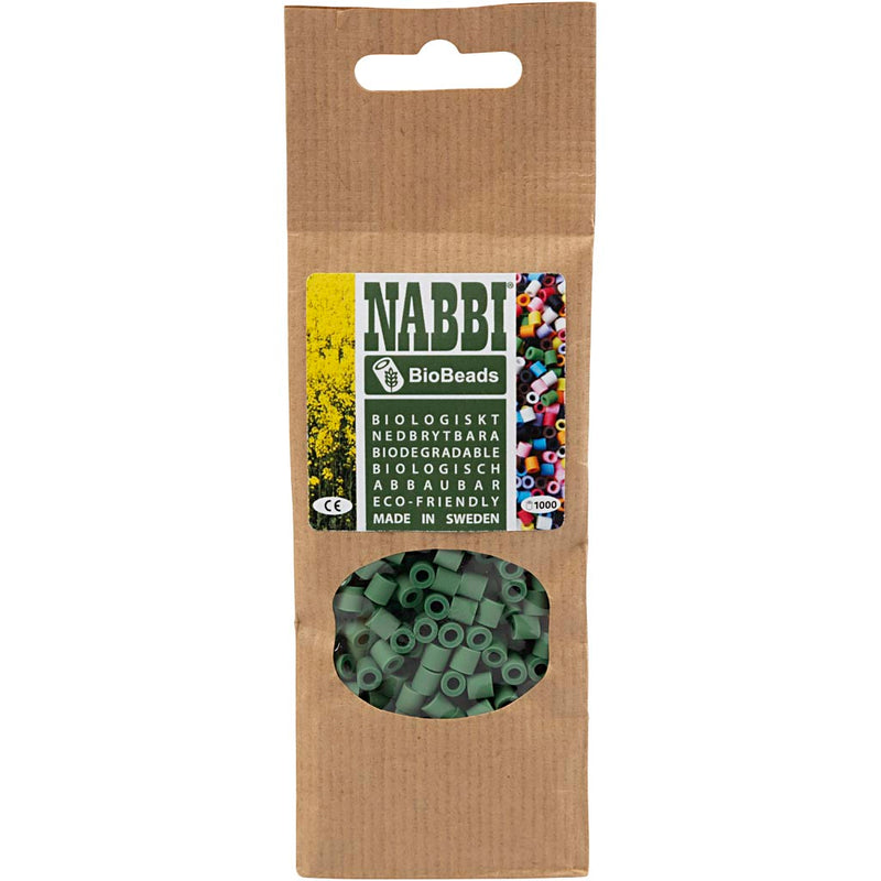Load image into Gallery viewer, Creativ company https: www.cchobby.nl biobeads-van-nabbi-afm-5x5-mm-gatgrootte-2-5-mm-medium-donkergroen-1000-stuk-1-doos
