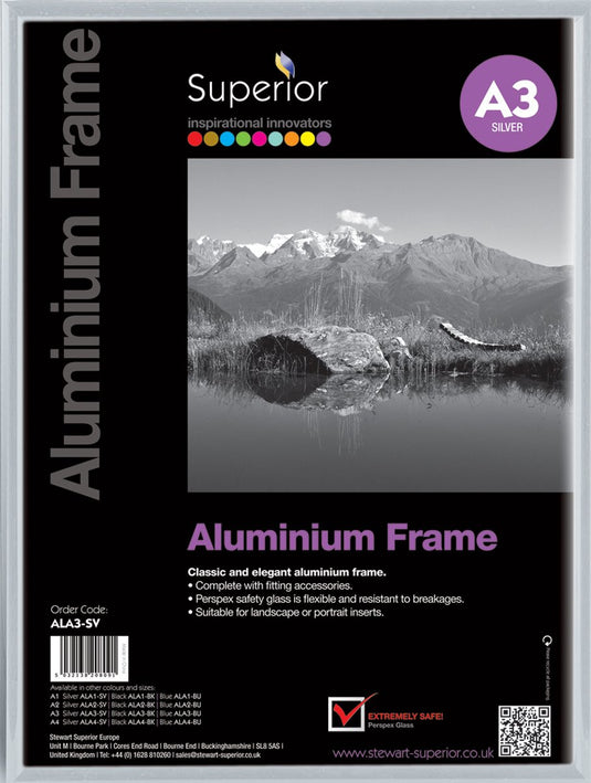 Seco fotolijst a3 - 29.7 x 42cm - zilver geborsteld aluminium - 11mm frame - se-ala3-sv