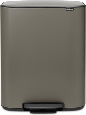 Brabantia bo prullenbak - 60 liter - 1 vak - platinum