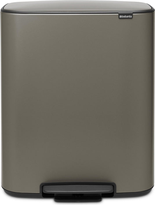 Brabantia bo prullenbak - 60 liter - 1 vak - platinum