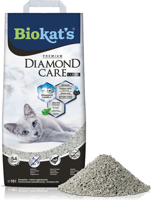 Biokat's diamond care classic - 10 l - kattenbakvulling - klontvormend - zonder geur - aktieve kool