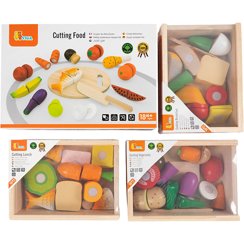 Afbeelding laden in galerijviewer, Https: www.cchobby.nl viga-speelset-snijdbare-houten-etenswaren-45-onderdelen-1-set
