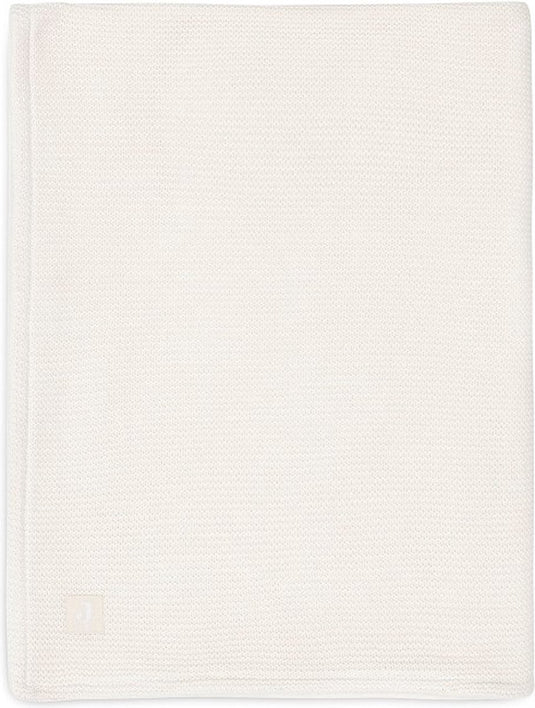 Jollein - deken wieg 75x100cm - wiegdeken, wiegdekentje, dekentje baby - basic knit - ivory coral fleece