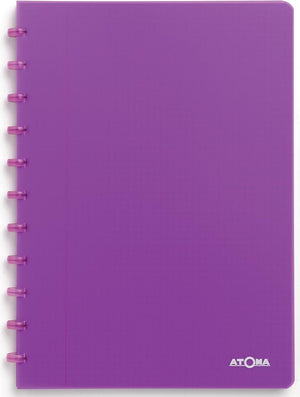 Atoma trendy schrift, ft a4, 144 bladzijden, geruit 5 mm, transparant paars
