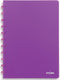 Atoma trendy schrift, ft a4, 144 bladzijden, geruit 5 mm, transparant paars