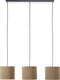 Brilliant tony - hanglamp - 3-lichts - e27 max 3x25w - ribstof - grijs