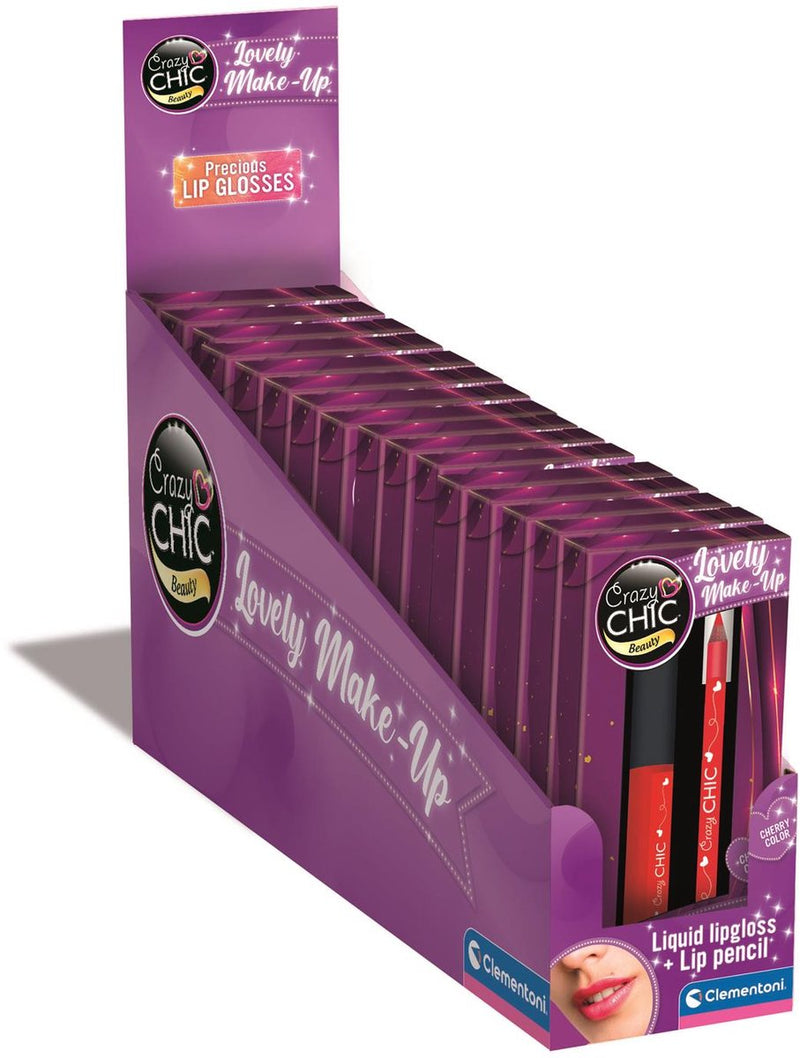 Afbeelding laden in galerijviewer, Clementoni crazy chic lipgloss en lipliner kersen rood
