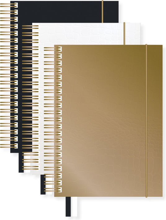 Kangaro spiraalboek - pure croco - a5 - lijn - 3 kleuren - k-pm610022skz