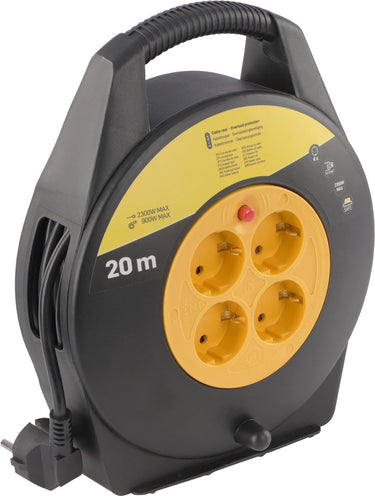 Basic etm kabelbox - 20m met 3 x 1.0 mm2 pvc snoer - zwart rood