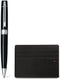 Sheaffer balpen giftset - 300 g9312 - glossy black chrome plated - met creditcardhouder - sf-g2931251-2