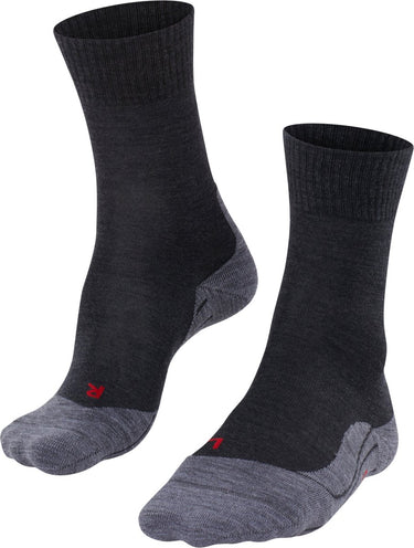 Falke tk5 anti-blaar dun wol functioneel materiaal wandelsokken heren grijs - maat 42-43