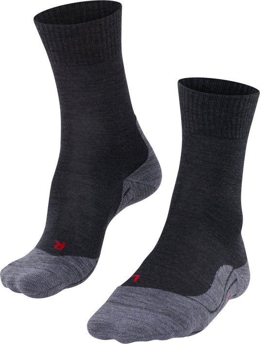 Falke tk5 anti-blaar dun wol functioneel materiaal wandelsokken heren grijs - maat 42-43