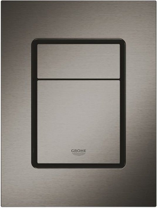 Grohe skate cosmopolitan s bedieningspaneel toilet - verticaal - dual flush - geborsteld hard graphite (mat antraciet) - slank formaat