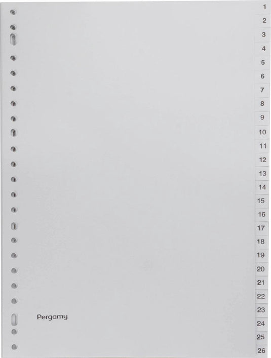 Pergamy tabbladen, ft a4, 23-gaatsperforatie, grijze pp, set 1-52