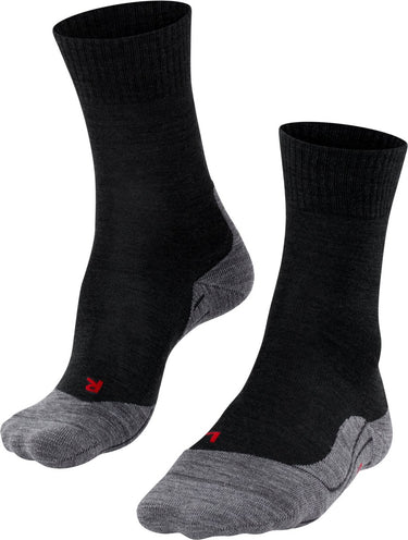Falke tk5 anti-blaar dun wol functioneel materiaal wandelsokken dames zwart - maat 35-36