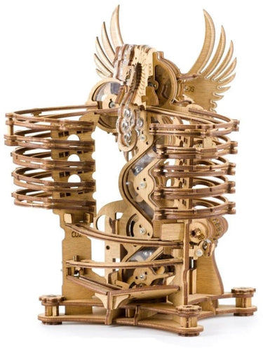 Geronimo games idventure - marble run dragon - bouwpakket knikkerbaan - hout - 260 onderdelen en 15 metalen knikkers - geschikt vanaf 14 jaar -