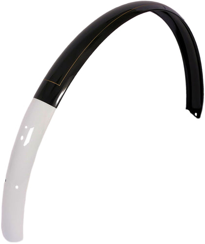 Gazelle achterspatbord v3 tour met witte bies - zwart