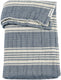 Meyco baby stripe jacquard wiegdeken - pre-washed hydrofiel - indigo - 75x100cm - 1.5 tog