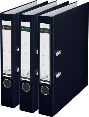 Leitz 180° ordner pp a4 - rugbreedte van 50 mm - voordeelverpakking (3 stuks) - zwart