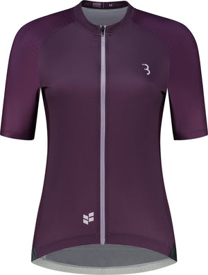 Bbb cycling donnafit r - duurzaam fietsshirt dames korte mouw - 15-25 °c - ademend mtb en wielrenshirt - 3 achterzakken - paars