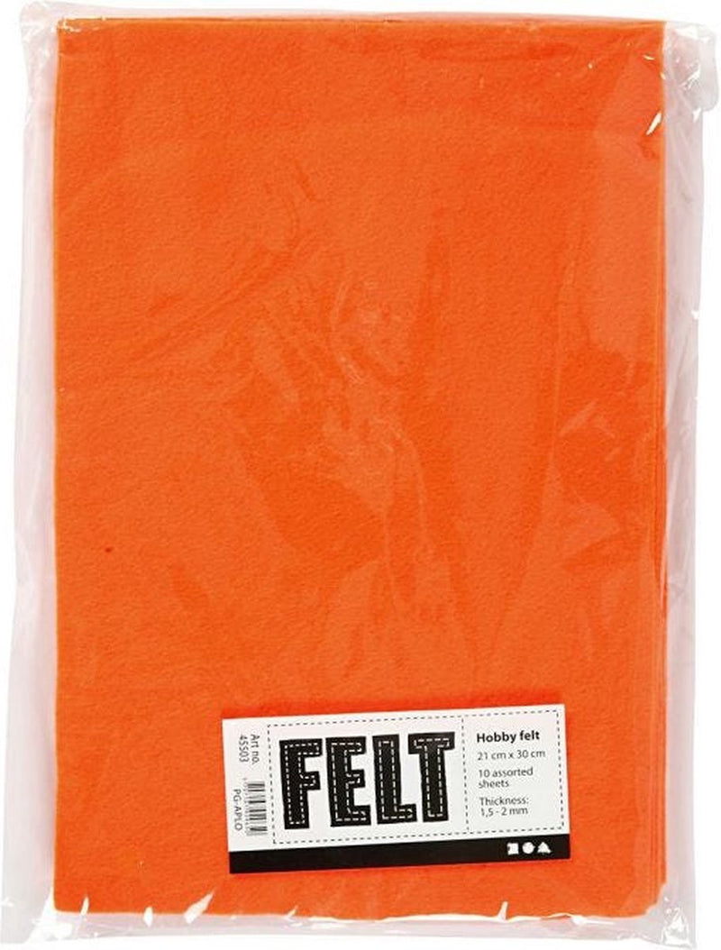 Afbeelding laden in galerijviewer, Creativ company hobbyvilt oranje a4, 10 vellen
