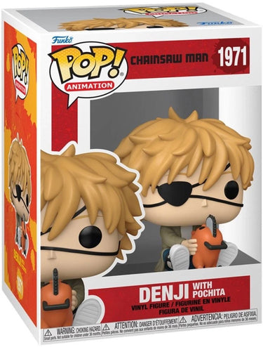 Funko chainsaw man denji with pochita vinylfiguur 1971 unisex pop! - neutraal - standard