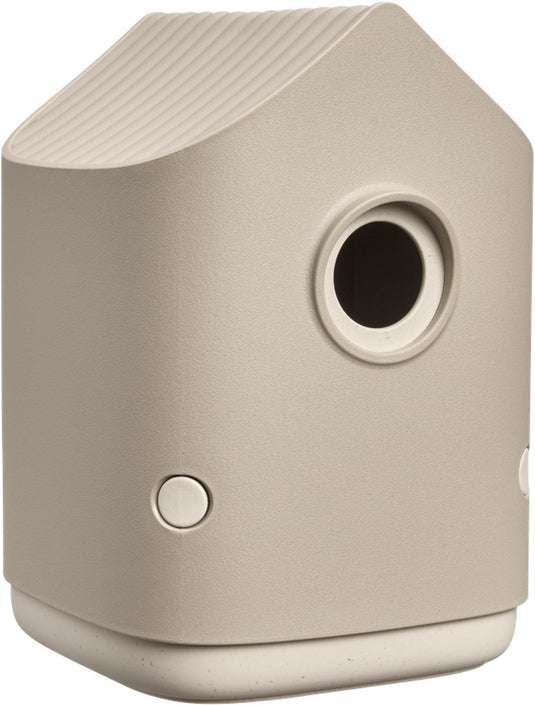 Elho cosy bird house 18cm - vogelhuisje voor tuin of balkon - geschikt voor meer dan 11 soorten - 100% gerecycled plastic - l17.6 x b18 x h23 cm - paddenstoel beige