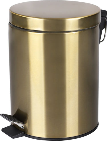 Differnz pedaalemmer mat goud â€“ prullenbak badkamer â€“ afvalbakje â€“ 5 liter