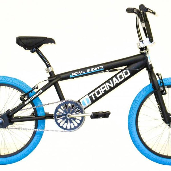 Freestyle BMX 20 Royal-Bugatti - mat zwart met blauwe banden