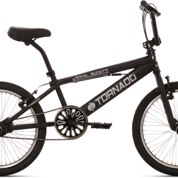 Freestyle BMX 20 Royal Bugatti - mat zwart met zwarte banden