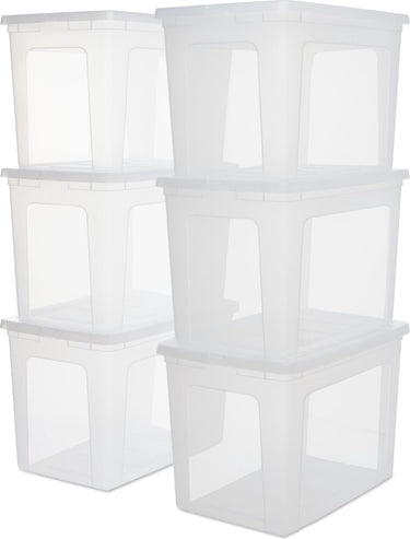 Iris clearbox opbergbox - 70l - kunststof - transparant - set van 6