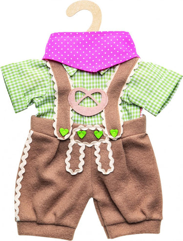 Heless poppenkleding lederhosen met overhemd en sjaal,35-45 cm