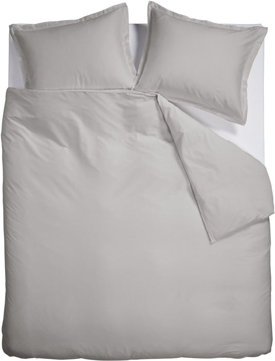 Ambiante satin uni dekbedovertrek - lits-jumeaux - 240 x 200 220 cm - grijs