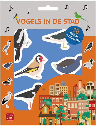 Clavis uitgeverij vogels in de stad. raamstickers