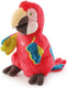 Trudi - puppets handpop papegaai 24 cm - handgemaakt in italie - zacht pluche - knuffeldier voor jongens en meisjes - rood blauw - 15x24x15 cm maat s