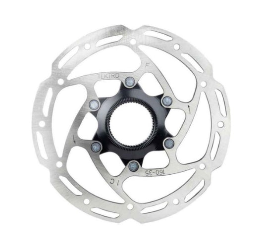 Tektro schijfrem rotor tr160-35 ø160mm, centerlock, zilver